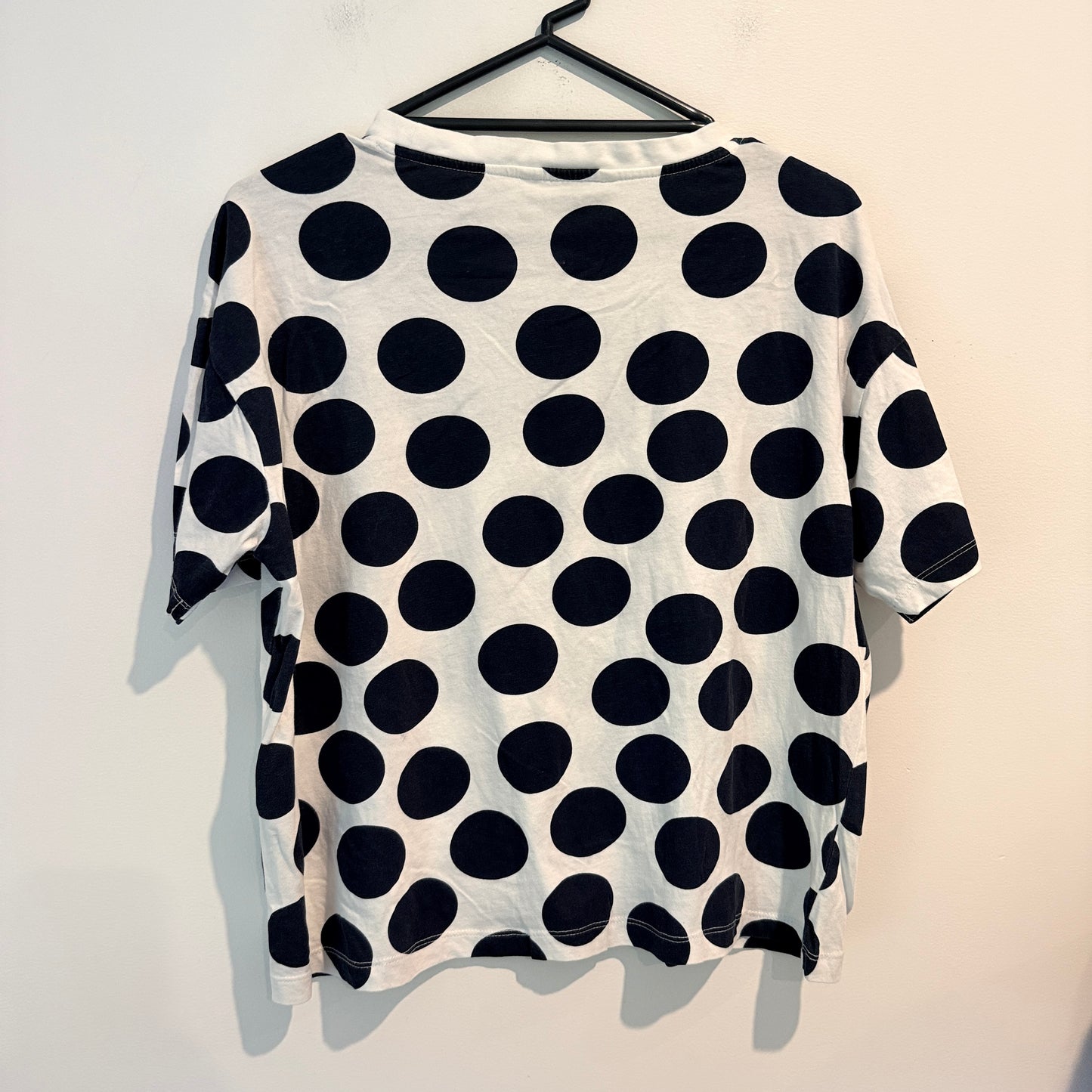 Only Size M Black and White Polka Dot T-Shirt