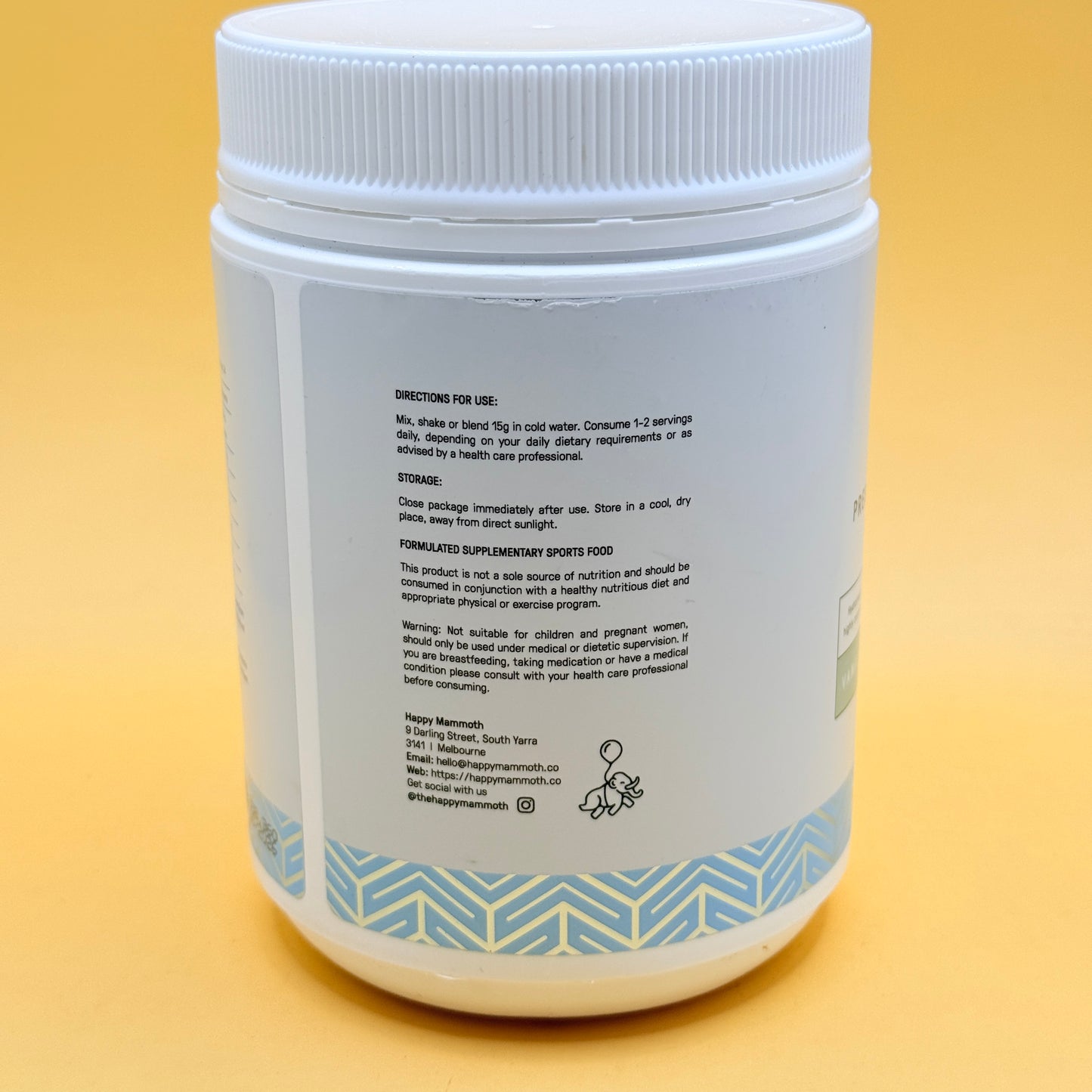 Happy Mammoth Prebiotic Collagen Protein Vanilla Bean 360g