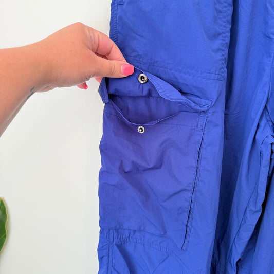 COTTON ON BODY Pants Bright Blue Nylon Cargo - Size M