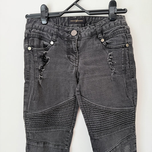 ninesix ny 96 Washed Black Biker Jeans - 72cm Waist