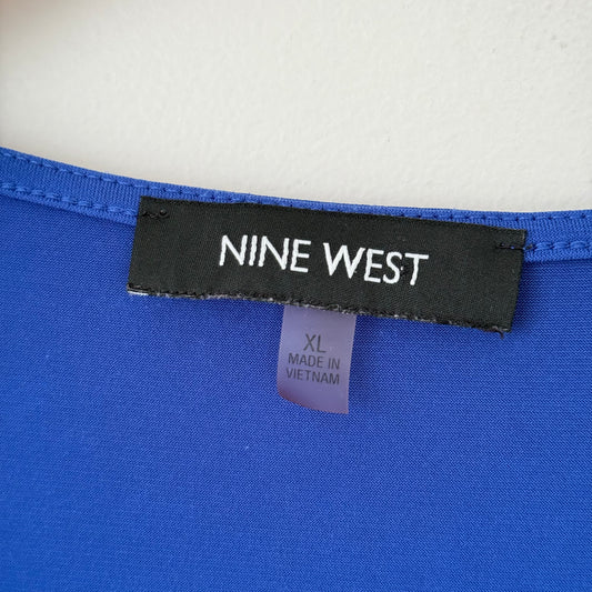 Nine West Size XL Blue Sleeveless Blouse