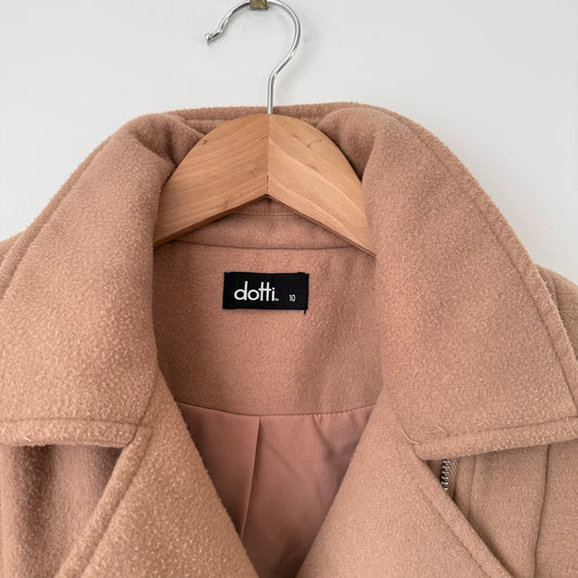 Dotti Size 10 Beige Overcoat