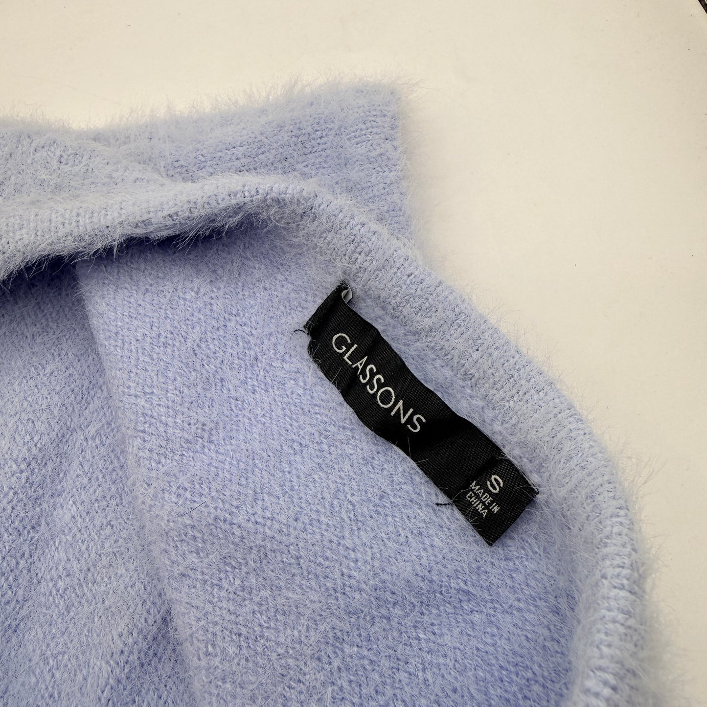 Glassons Fuzzy Knit Tube Top – Light Blue / Lilac Size S