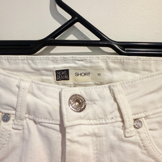 News Denim White Denim Shorts - 10