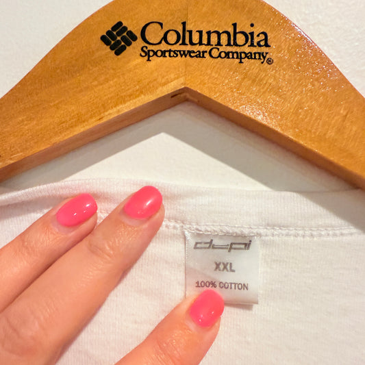 Depi White Scoop Neck T-Shirt - Size XXL