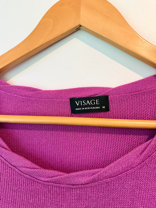 Visage (NZ Made) Size M Short-Sleeved Knitted Top