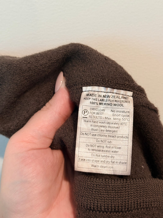 Visage (NZ Made) Size M 100% Wool Knit Midi Skirt