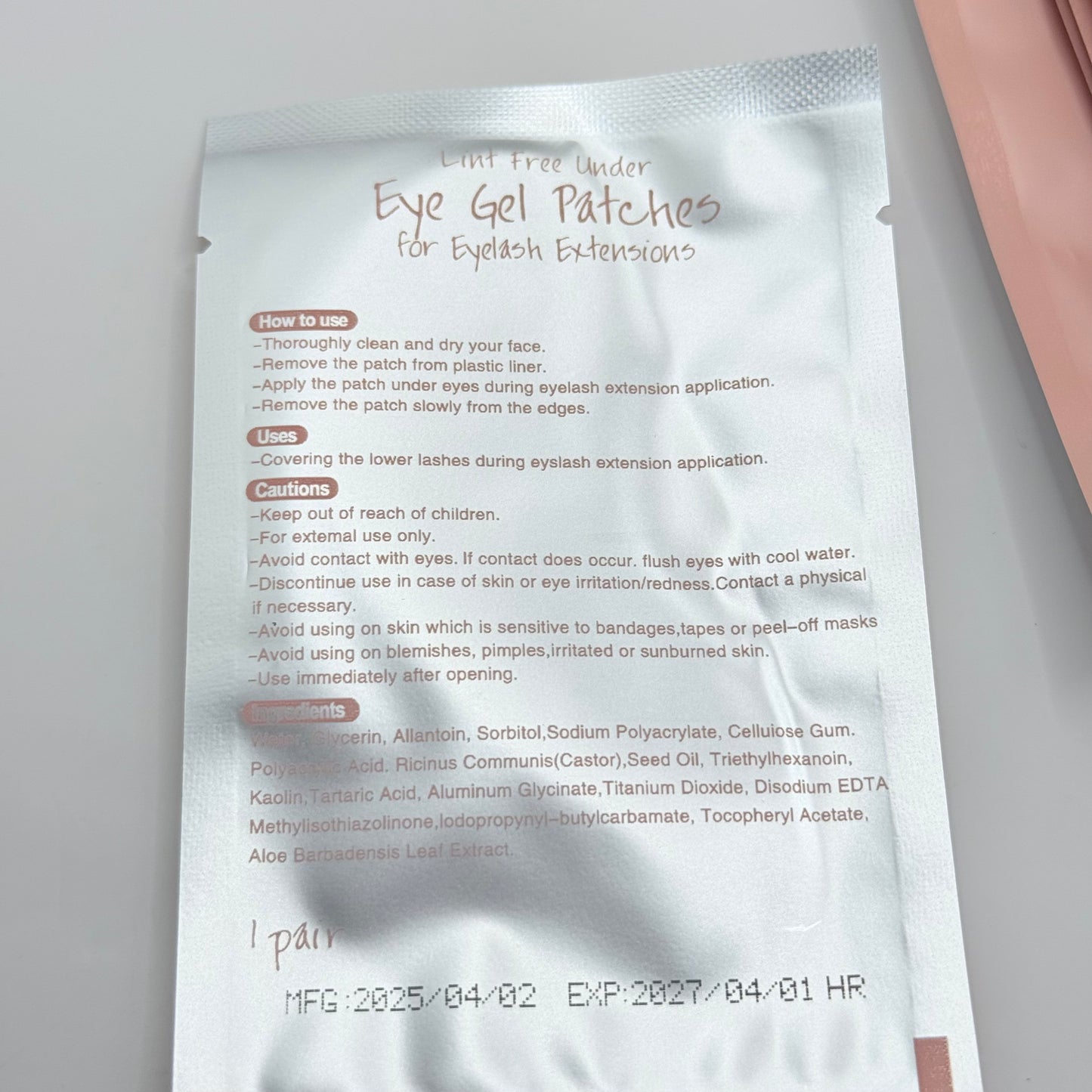 Lint Free Under Eye Gel Patches (50pcs)