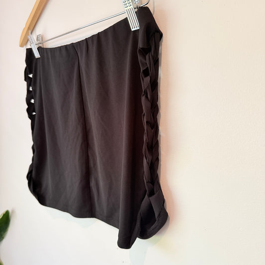 Glassons Black Tie-Side Mini Skirt Size M