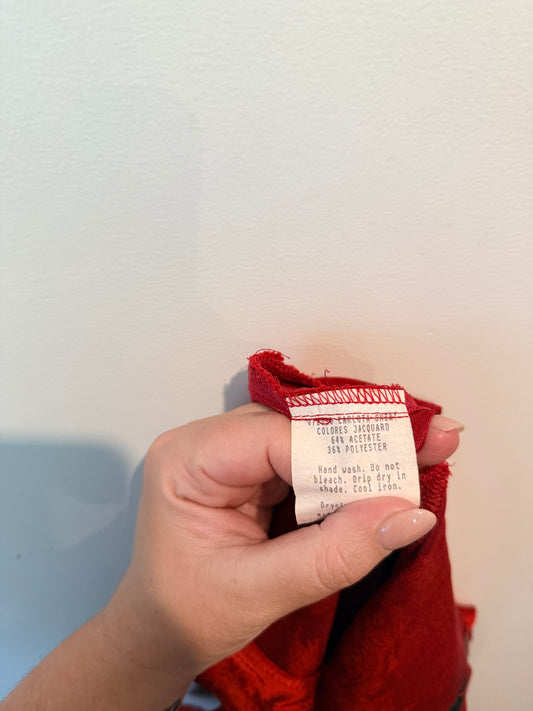 Verge (NZ) Size L Red Patterned Button Down Top