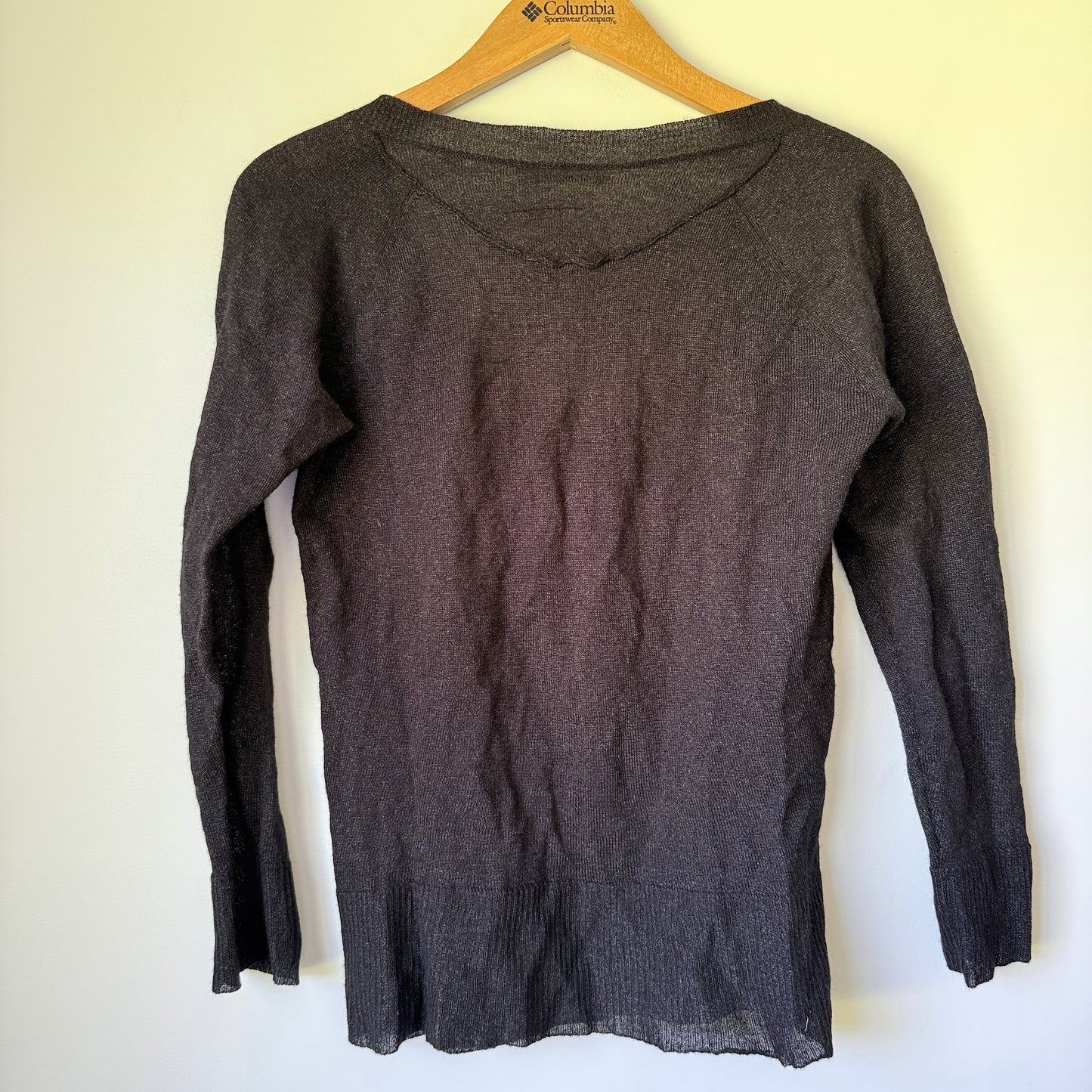 MARILYN SEYB Black Wool Blend Metallic Knit Top - Size 8