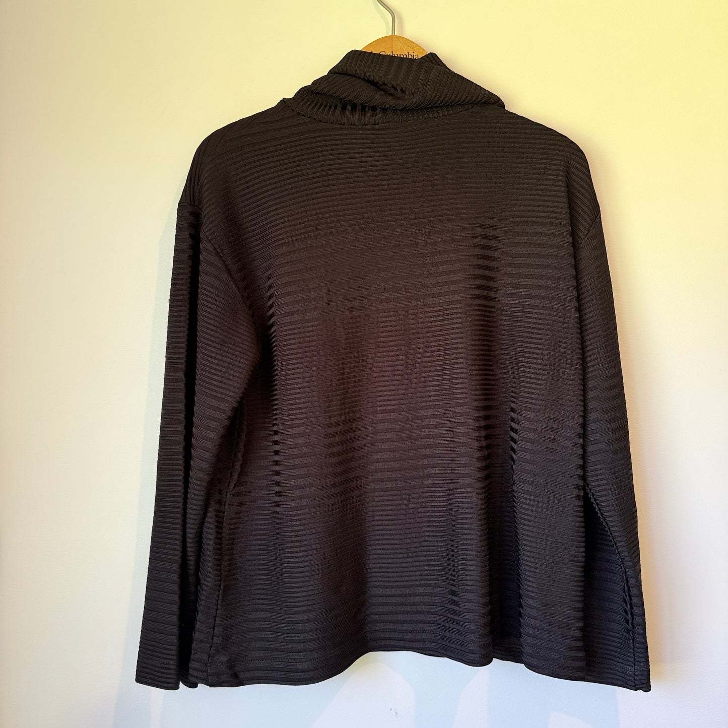 MOOCHI Ribbed Cowl Neck Long Sleeve Top Black - Size 12
