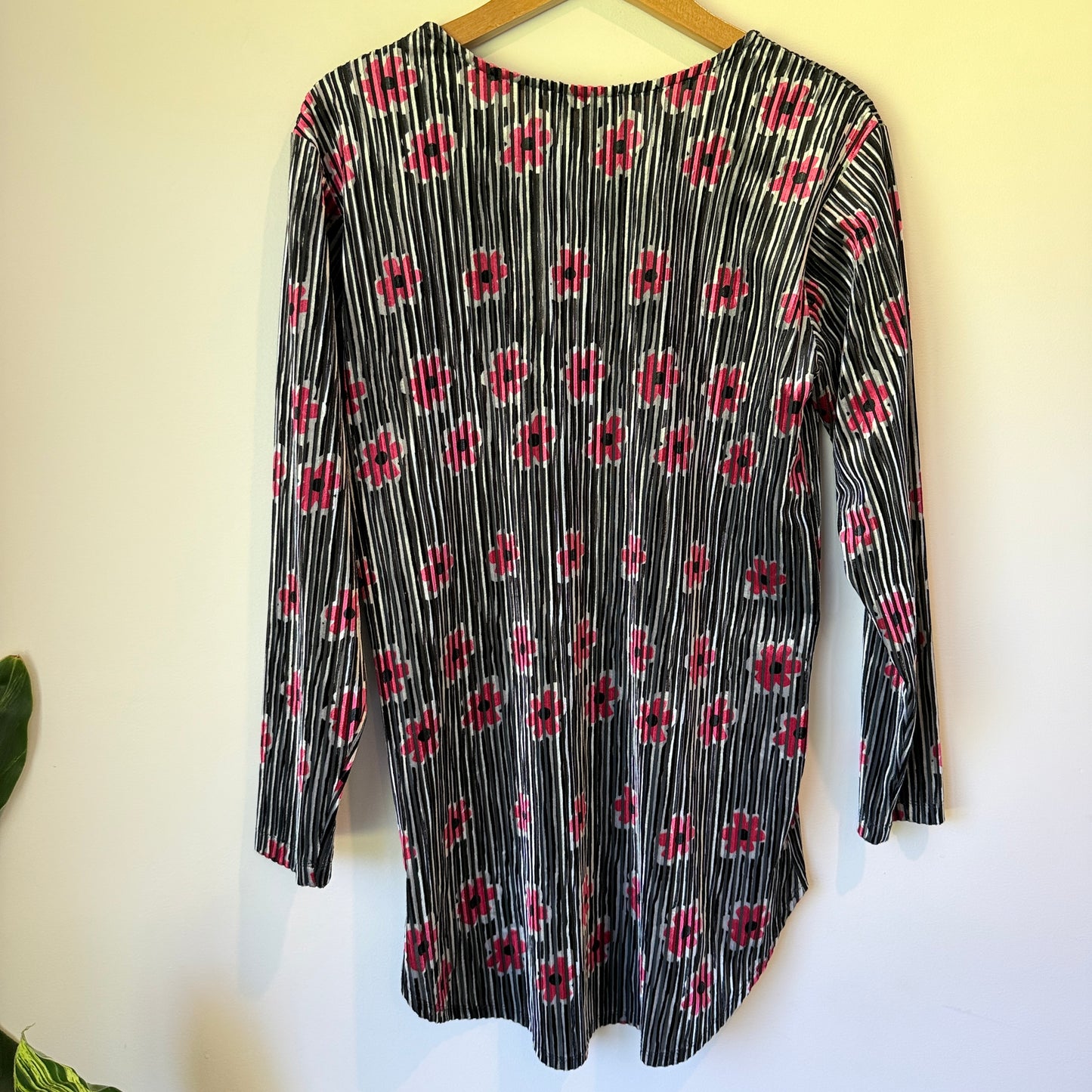DAVID POND Long Sleeve Pleated Floral Tunic Top - Size 8