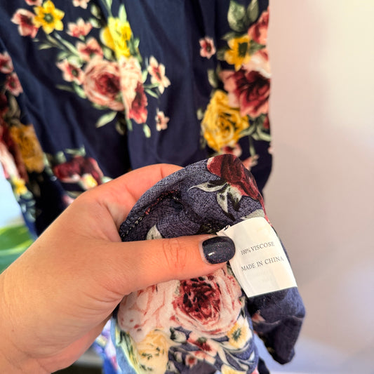 Cherry Lane Australia Strappy Maxi Dress Floral Navy