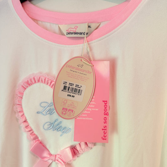 Peter Alexander Let Me Sleep Heart Tee Size XL