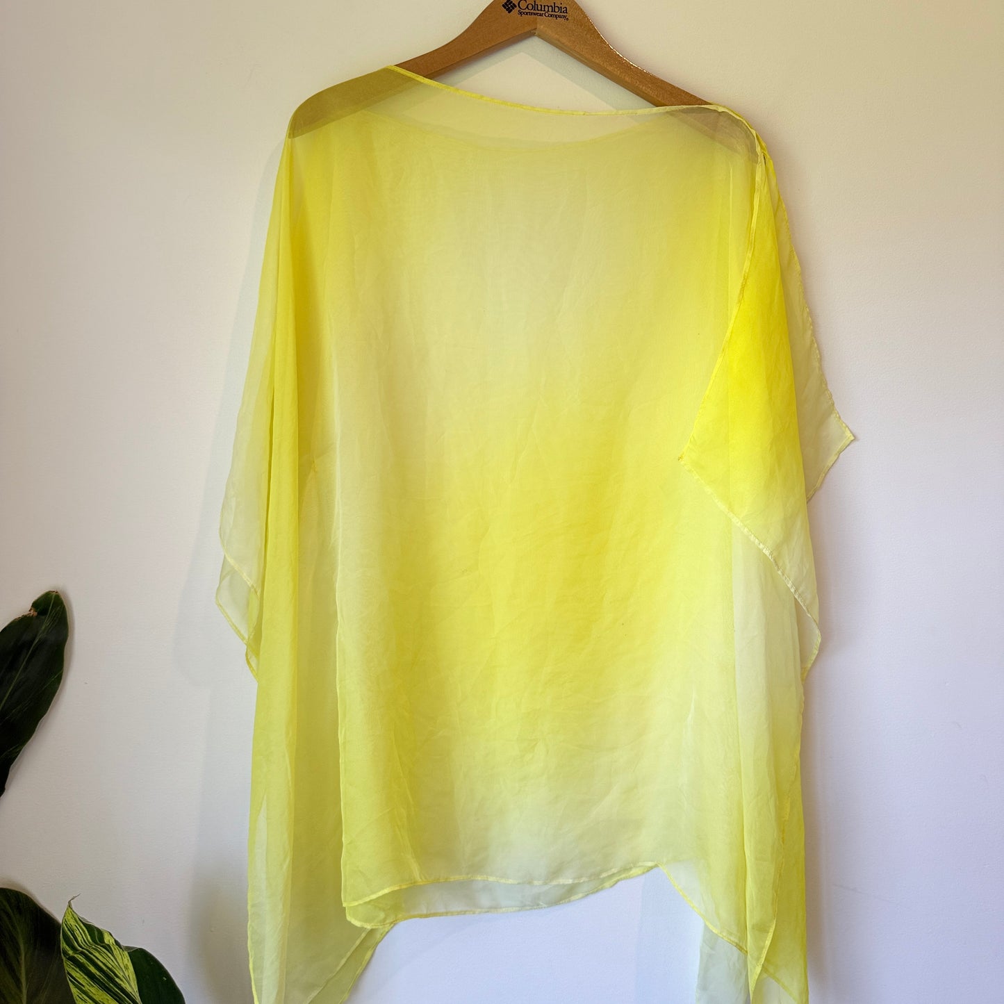 Brand Unknown One Size Yellow Sheer Poncho-Style Top