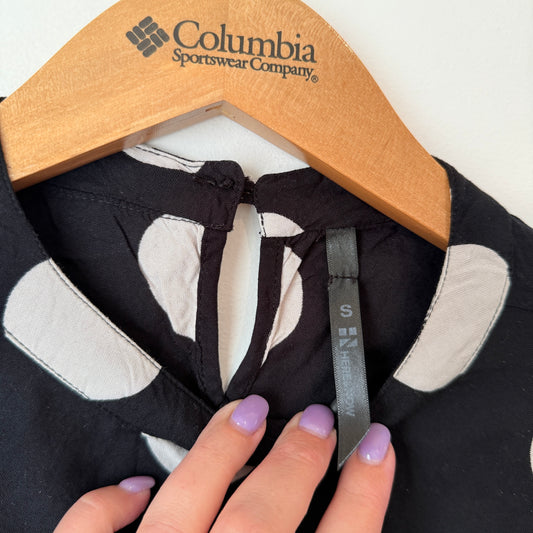 Here & Now Size S Polka Dot Long-Sleeved Blouse