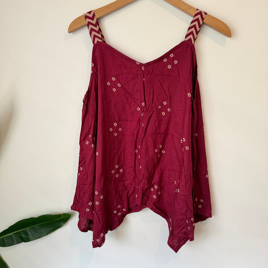 Rust Orange Size S Red Patterned Top