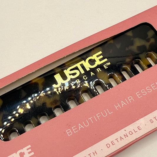 JUSTICE HAIRCARE Premium Acetate Wide-Tooth Comb - Tortoiseshell