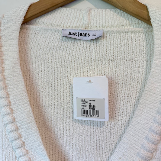 JUST JEANS Knit Cardigan Milk White – Size 12