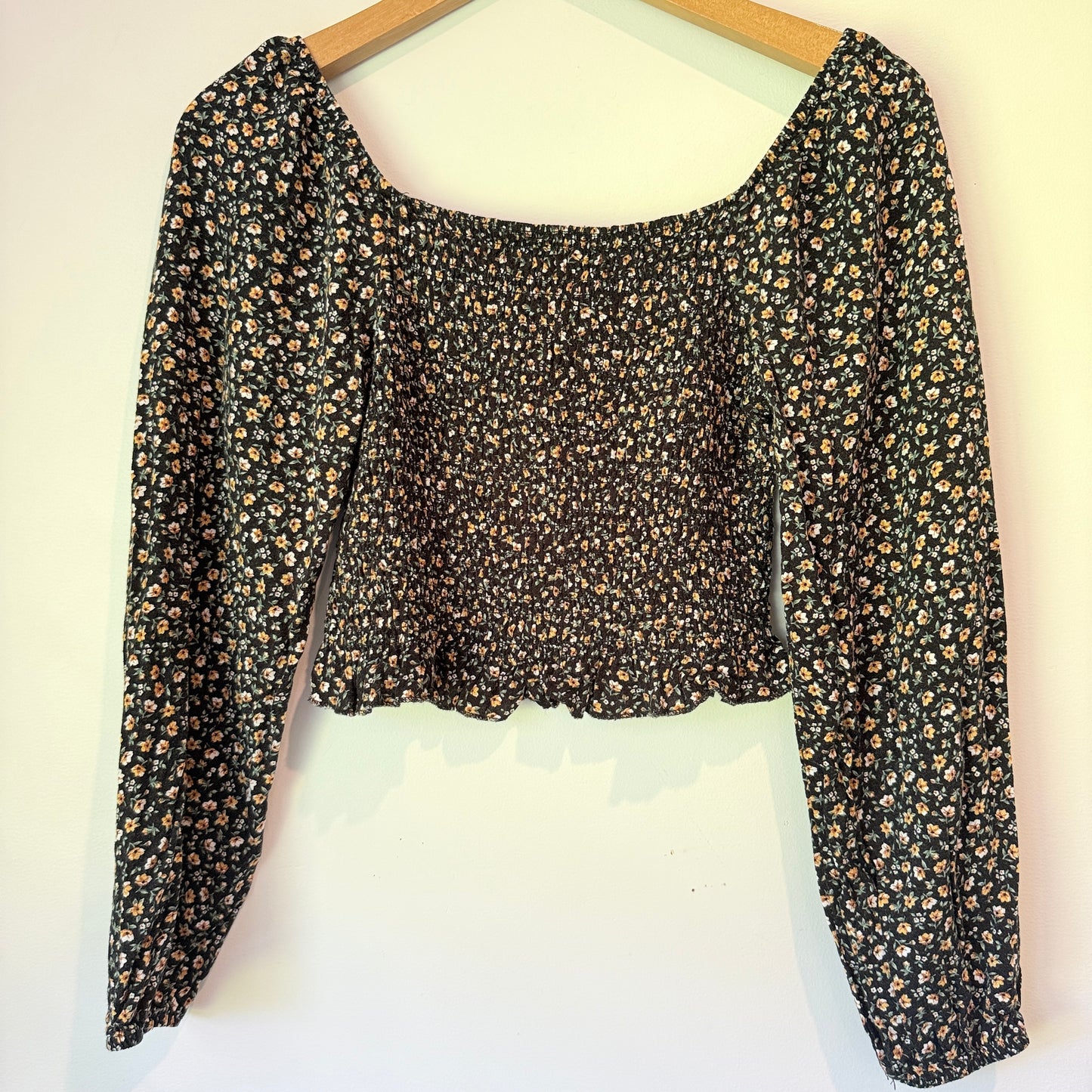 Jay Jays Floral Long Sleeve Crop Top - Size S