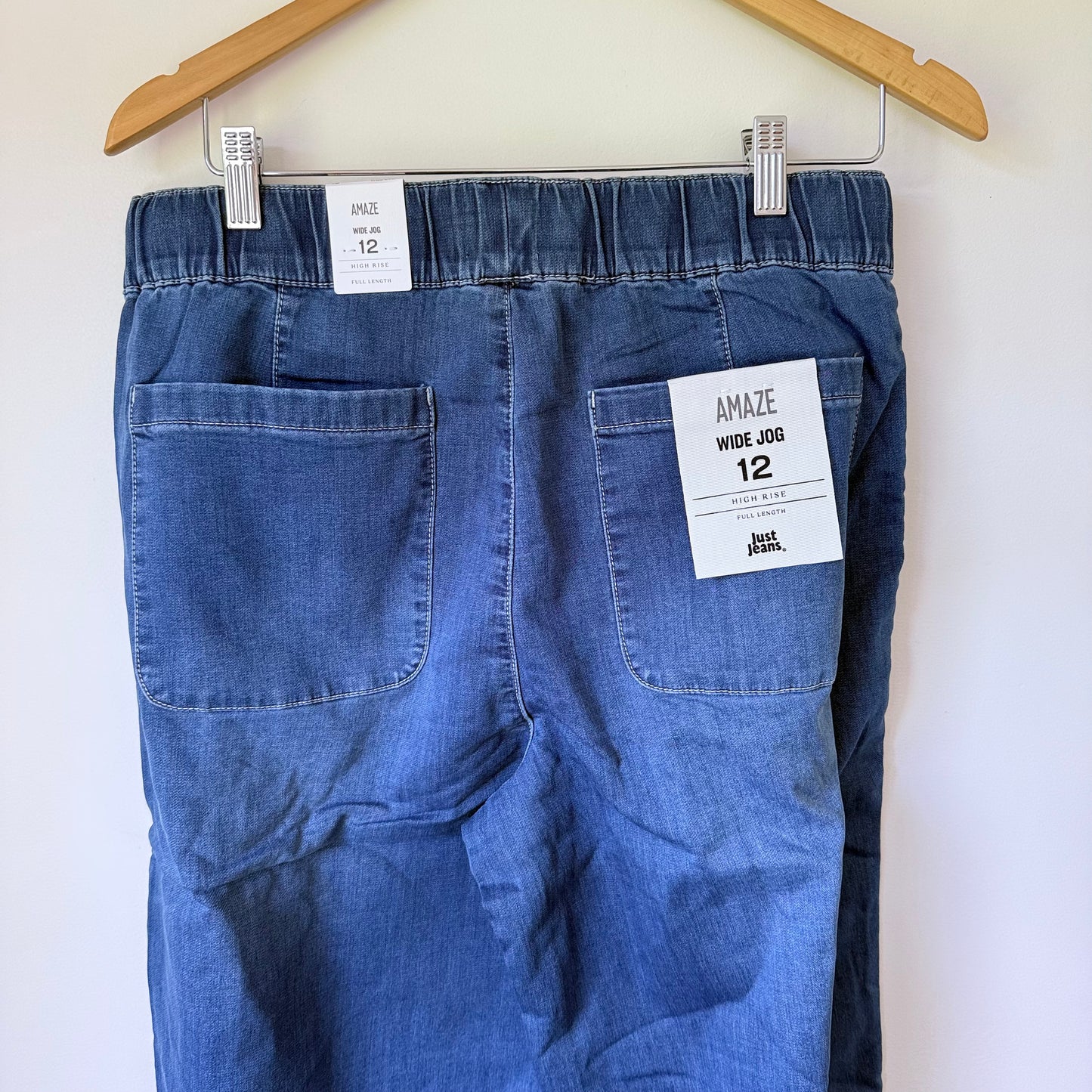 Just Jeans Amaze Wide Jog Pants Pacific Blue Size 12