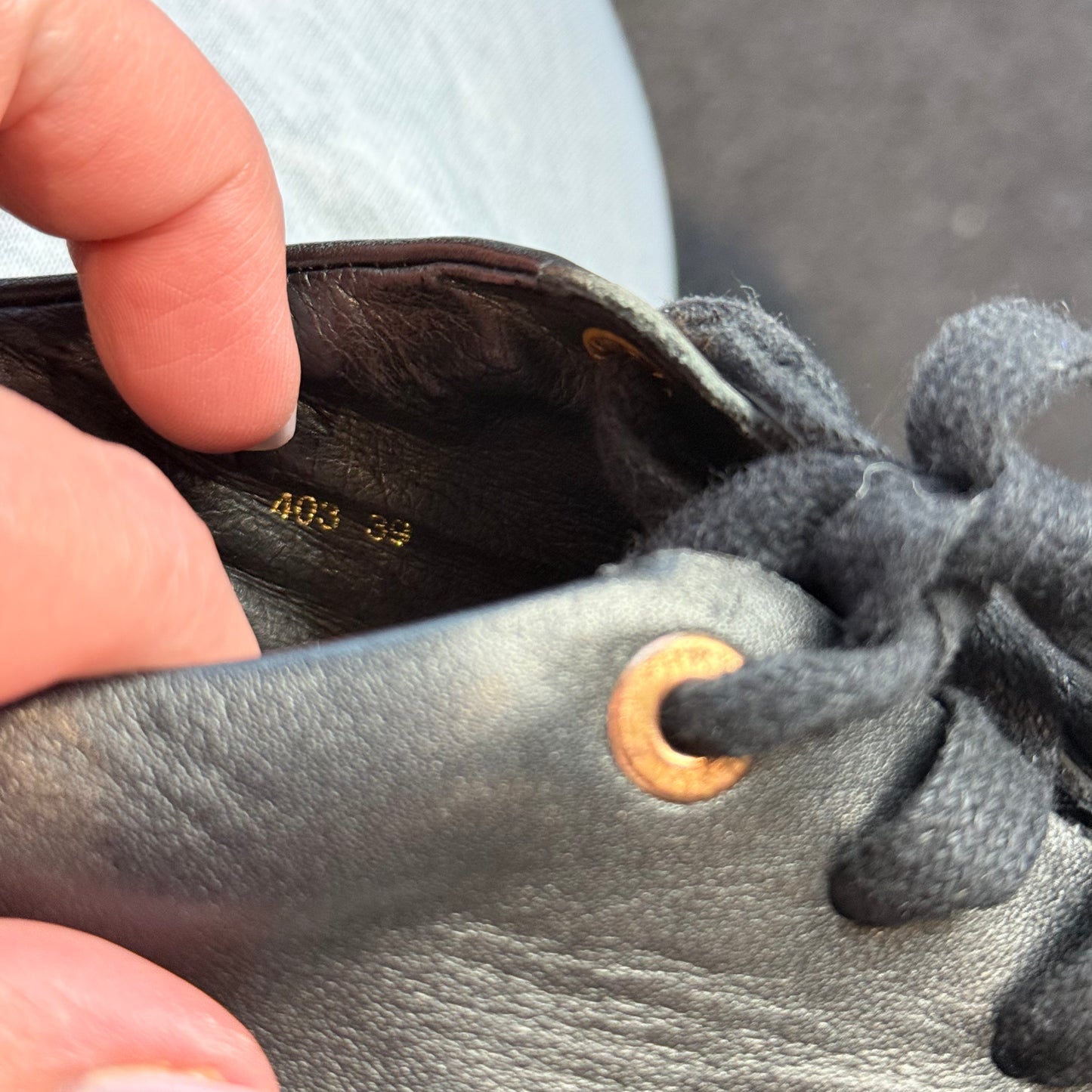 Kathryn Wilson Black Leather & Rose Gold Studded Sneakers - Size 39