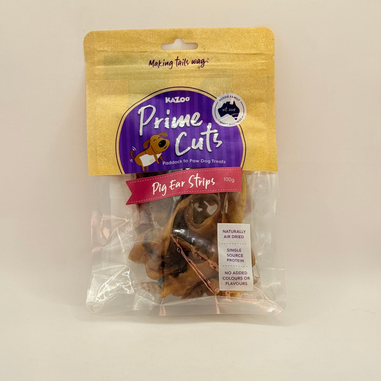 Kazoo Prime Cuts Pig Ear Strips (100g)