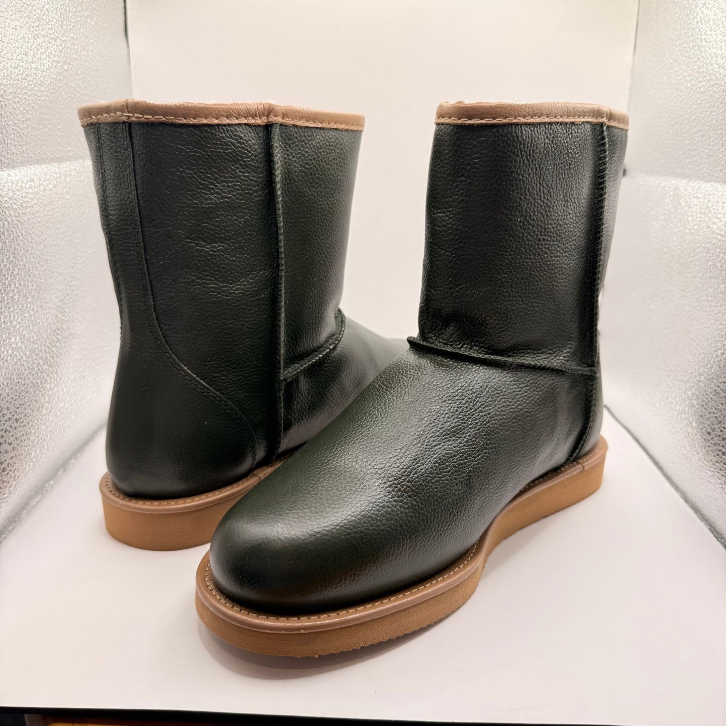 Keuzi Leather Sheepskin Boots Forest Green US M8 W9