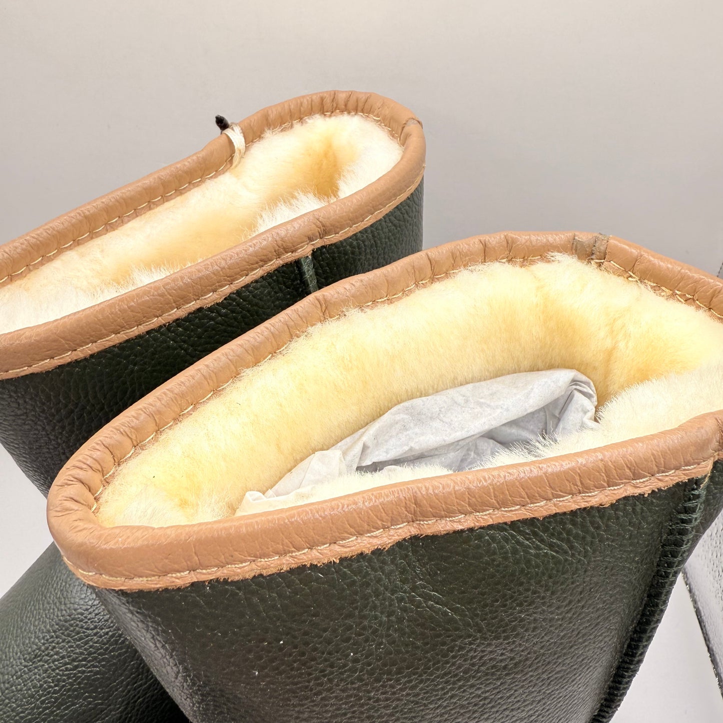 Keuzi Leather Sheepskin Boots Forest Green US M8 W9