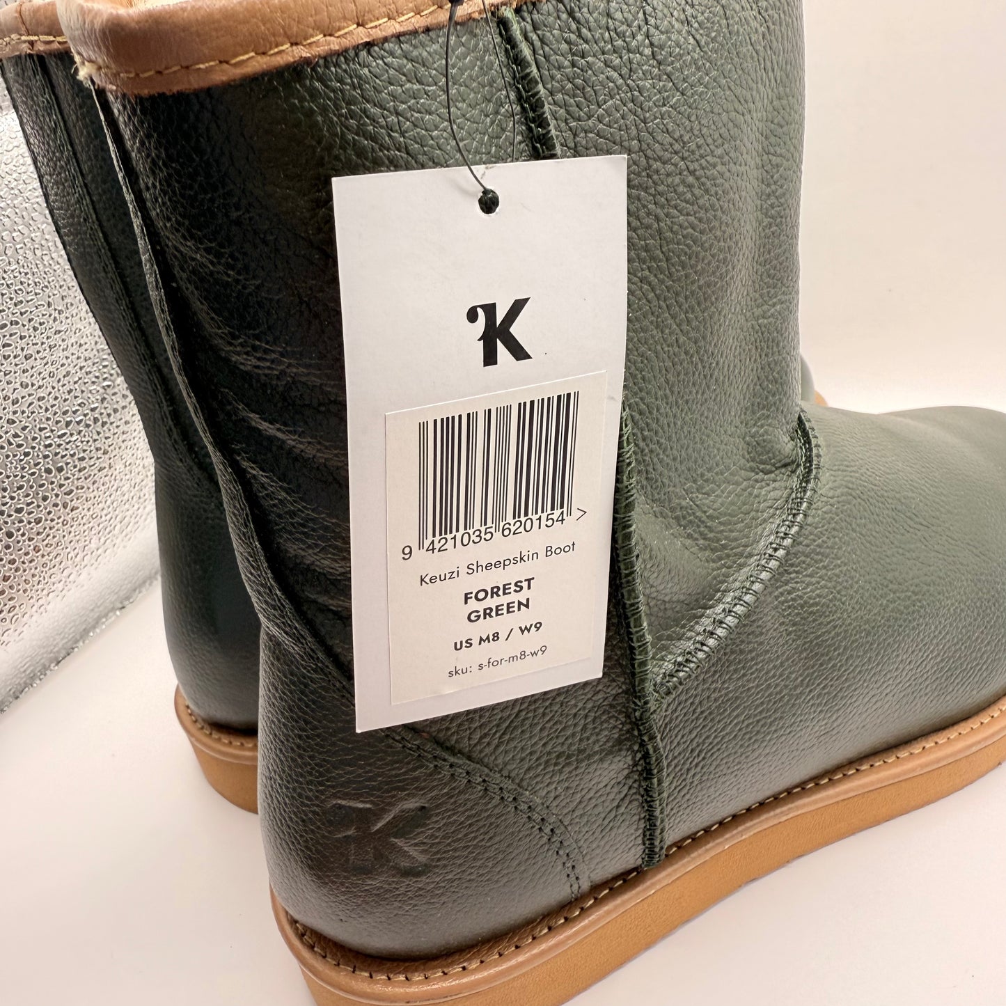 Keuzi Leather Sheepskin Boots Forest Green US M8 W9