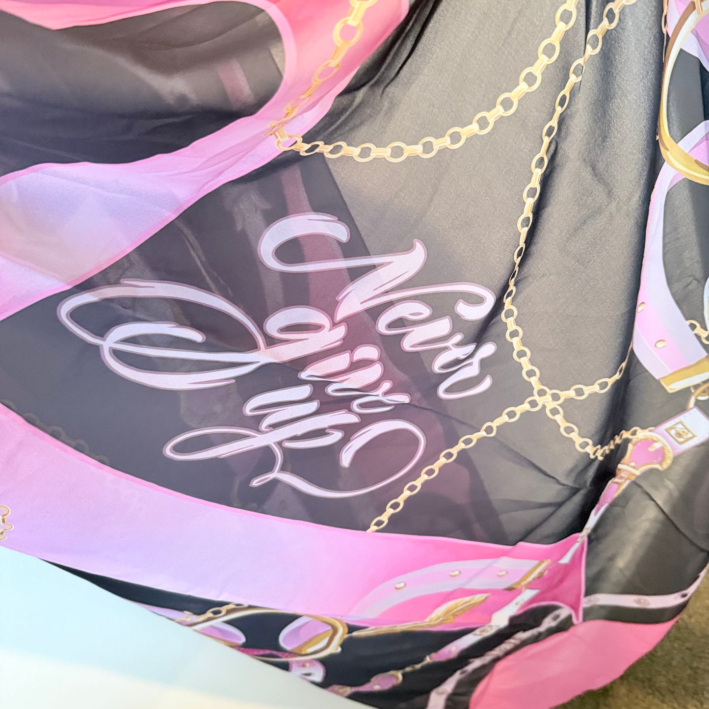 Kim mcqueen curve printed pareo – black and pink - scarves & shawls accessories women’s apparel