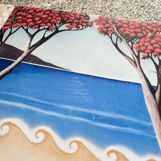Kiwiana Pohutukawa and Beach Scene Canvas Wall Art 52 cm