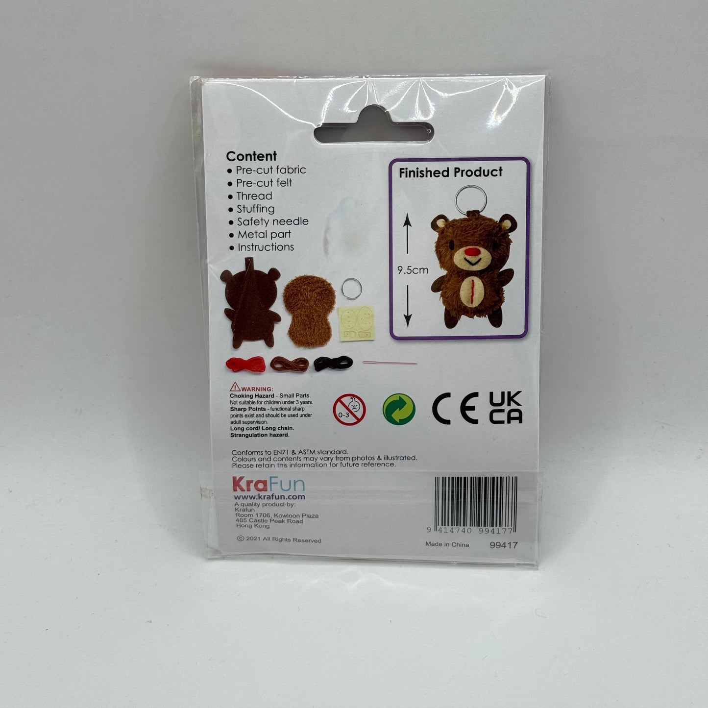 Krafun diy bear keyring craft kit – make your own plush bear - needlecraft kits original photo - what’s new crafts