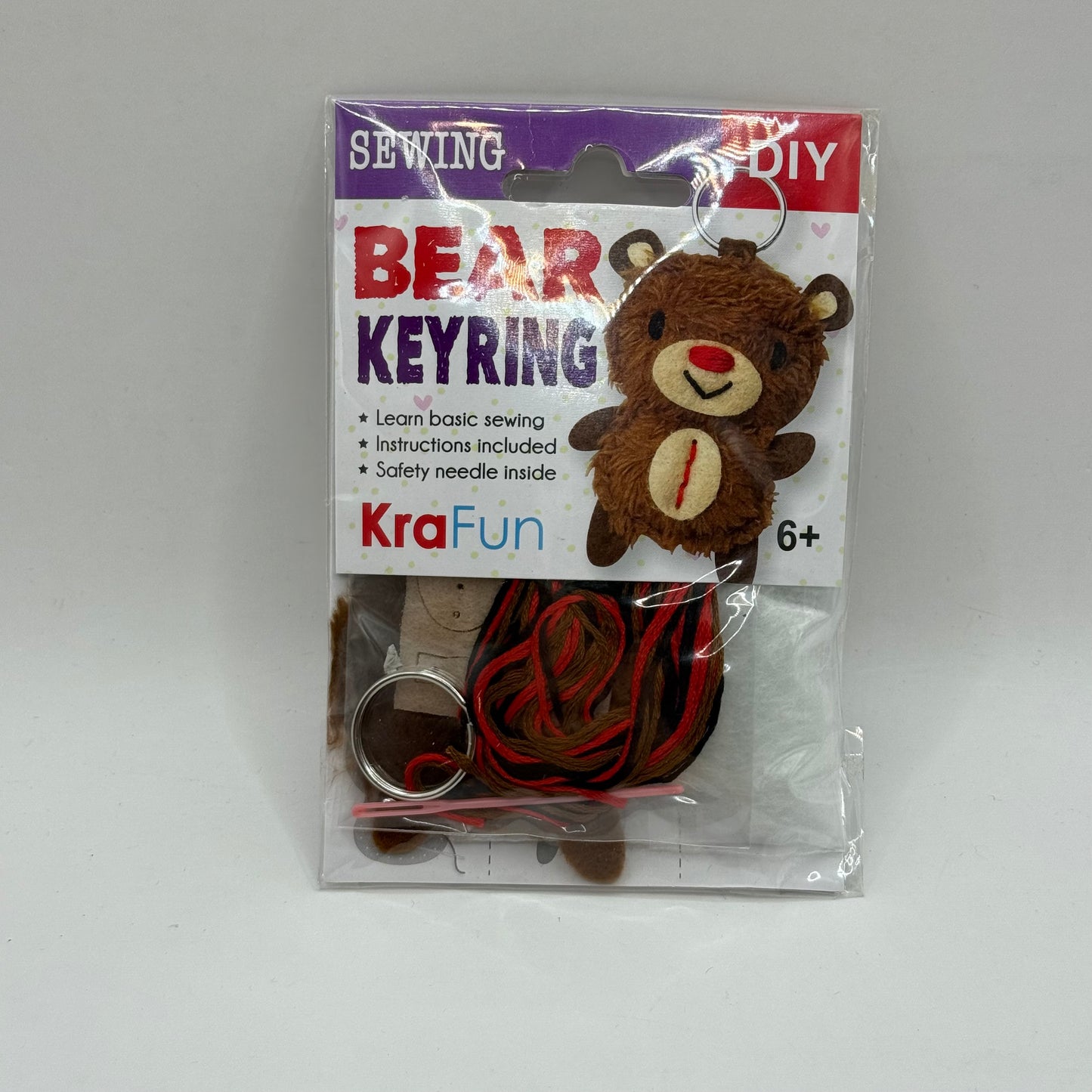 Krafun diy bear keyring craft kit – make your own plush bear - needlecraft kits original photo - what’s new crafts