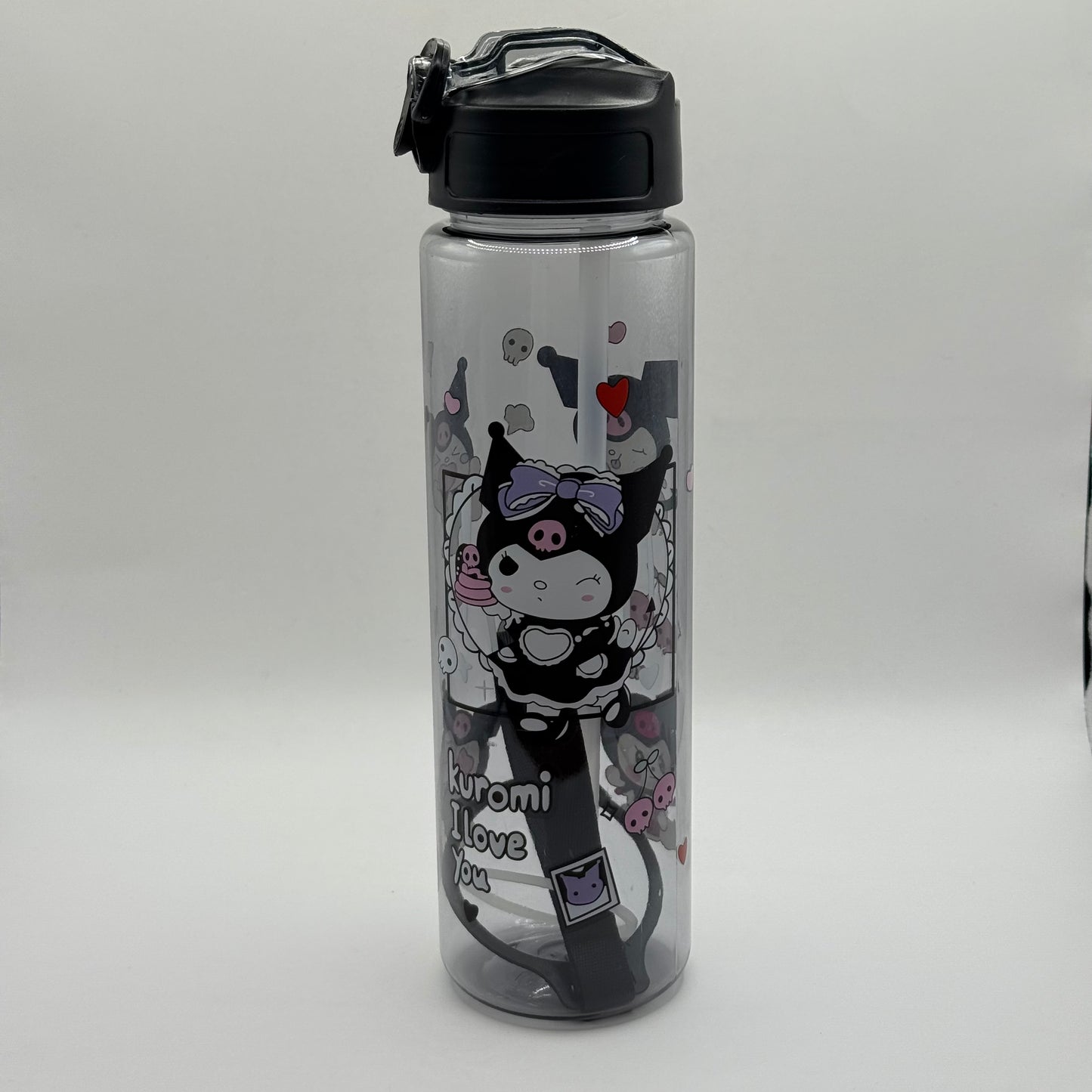 Kuromi Water Bottle with Strap & Straw 1.5L