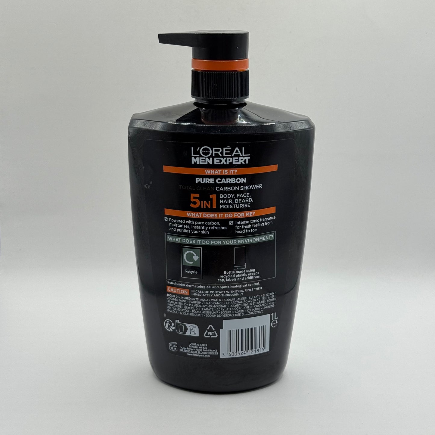 L'Oréal Men Expert Pure Carbon 5-in-1 Shower Gel 1L