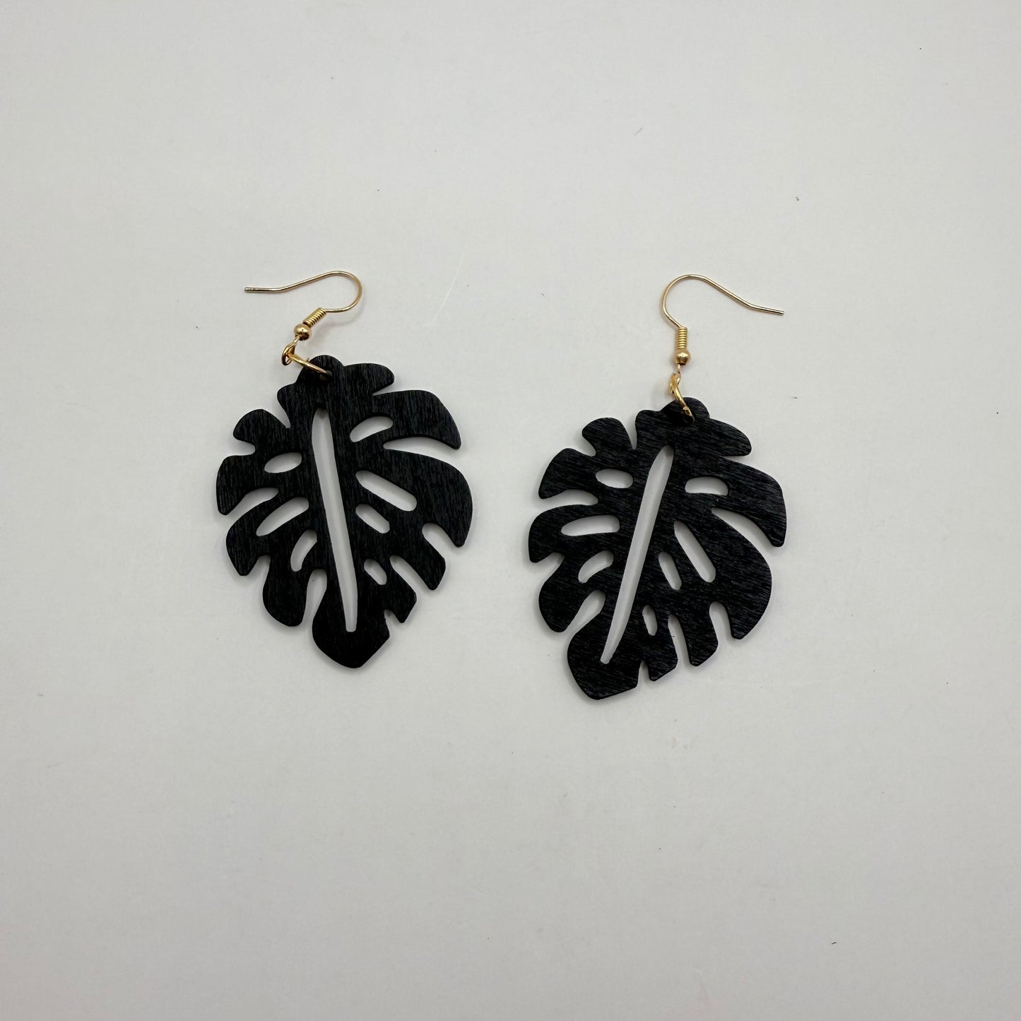 Laser-Cut Monstera Leaf Earrings