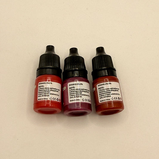 Liquid Candle Dye Set - Hot Coral, Plum & Garnet (3 x 5ml)