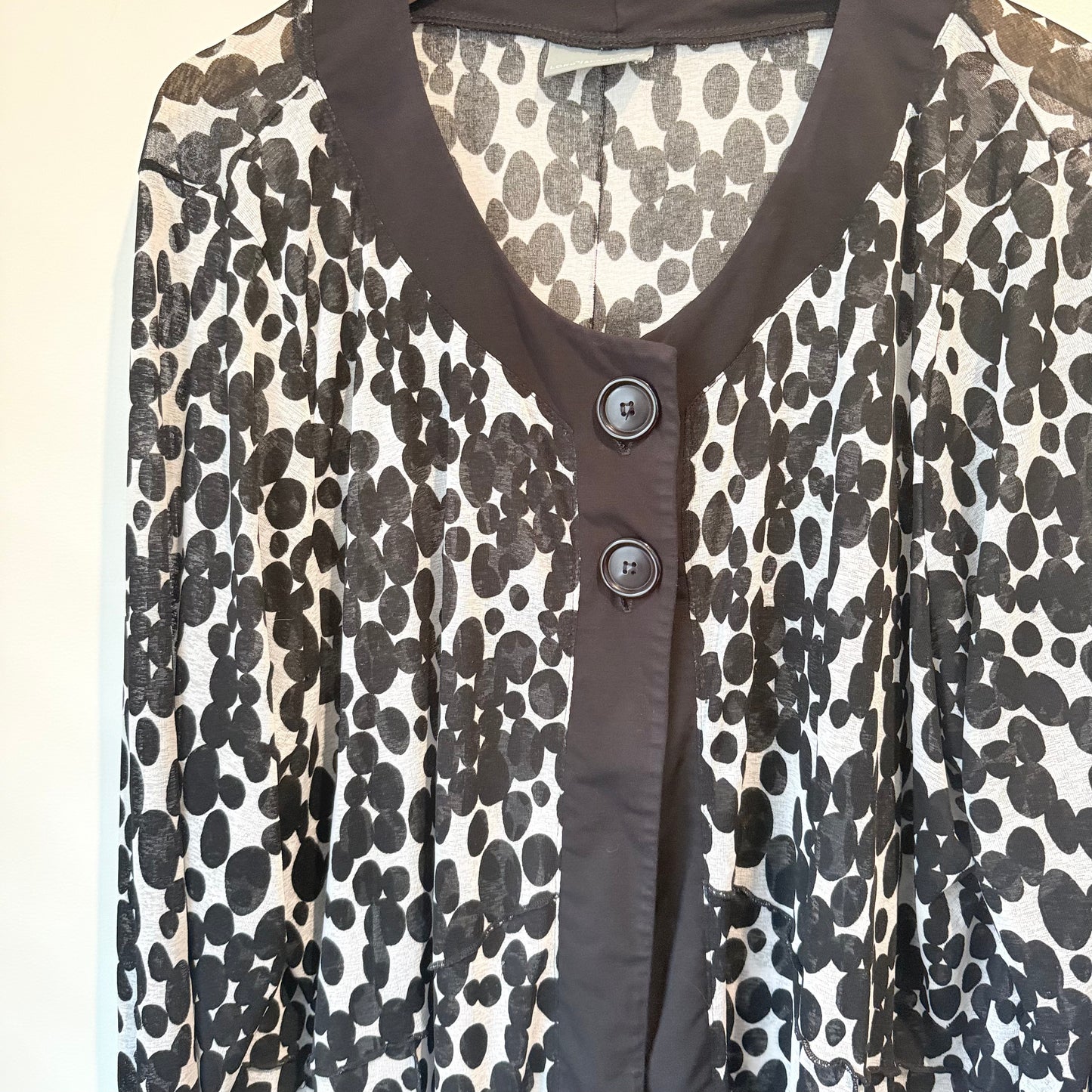 Long Island Black and White Cardigan - 3XL