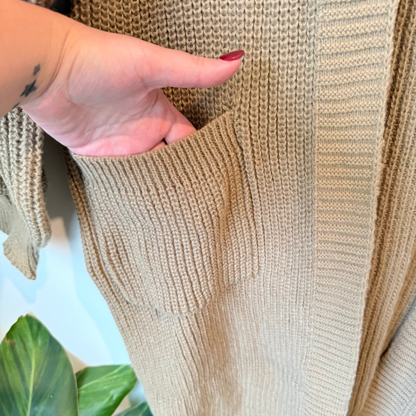 Long Chunky Knit Cardigan - XL