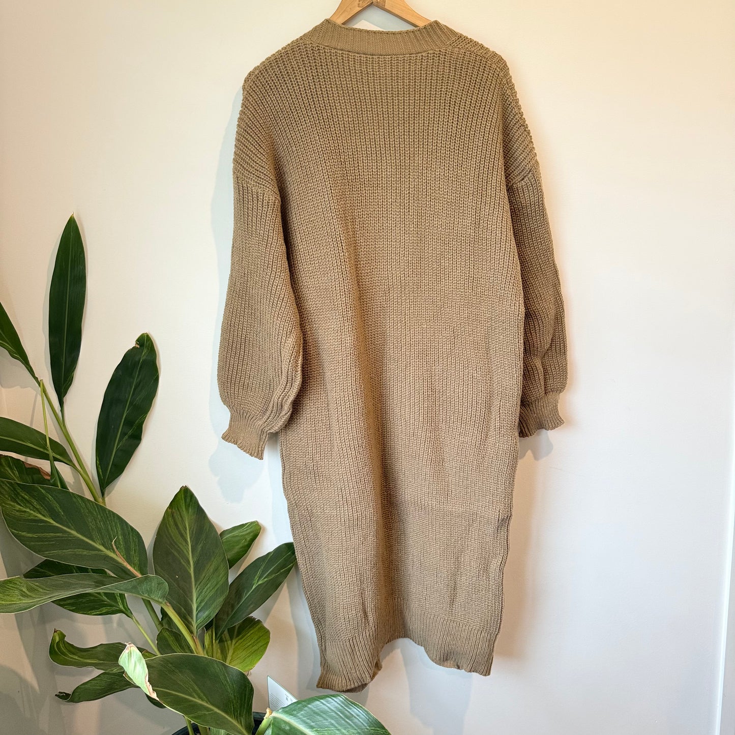 Long Chunky Knit Cardigan - XL