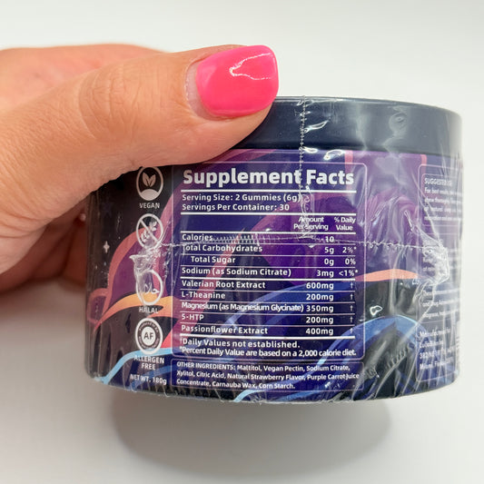 LullaBites Natural Sleep Gummies - Sweet Strawberry Stars (60 Gummies)