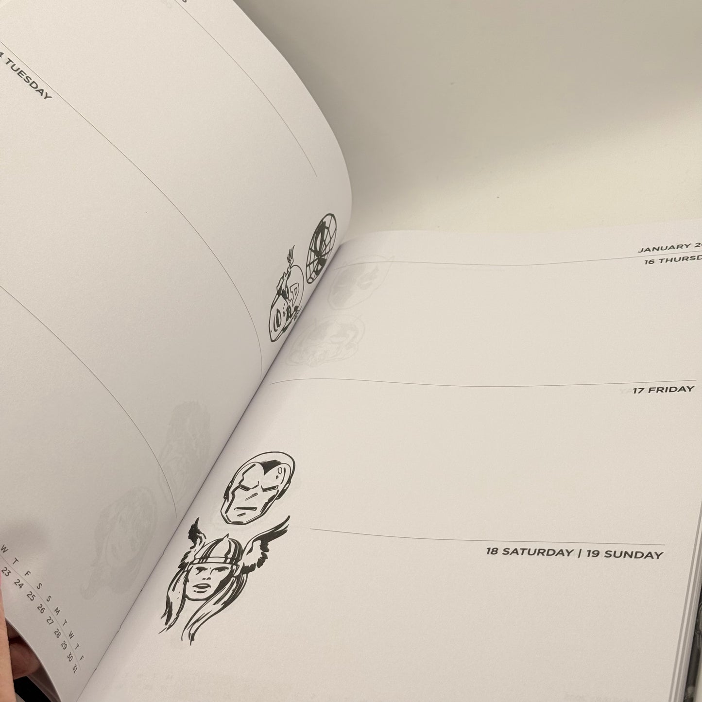 Marvel 2025 Diary – Illustrated Comic Character Pages