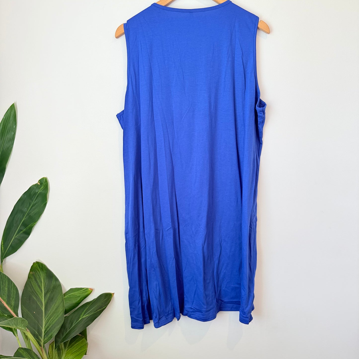 Meet.curve size 3xl women’s cobalt blue lace-up sleeveless tunic - dresses top women’s apparel