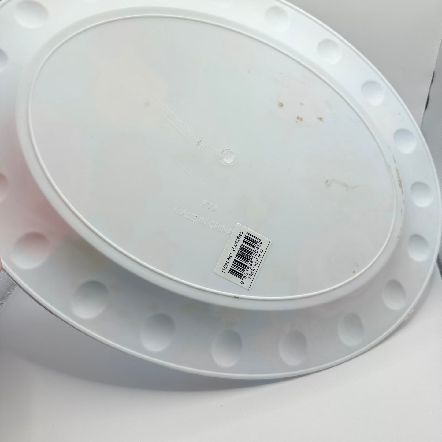 Plastic Oval Serving Tray with Floral Design