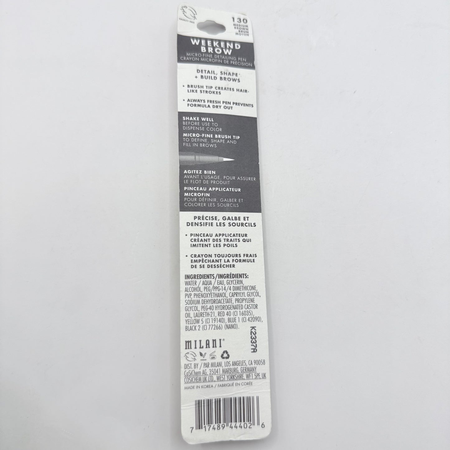 Milani Weekend Brow Tint - Shade 130 Medium Brown