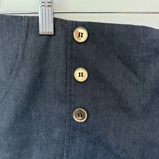 Miss Selfridge Navy Tailored Gold Button Shorts Size 10