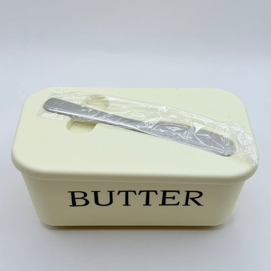 Modern Farmhouse Butter Dish with Knife and Lid