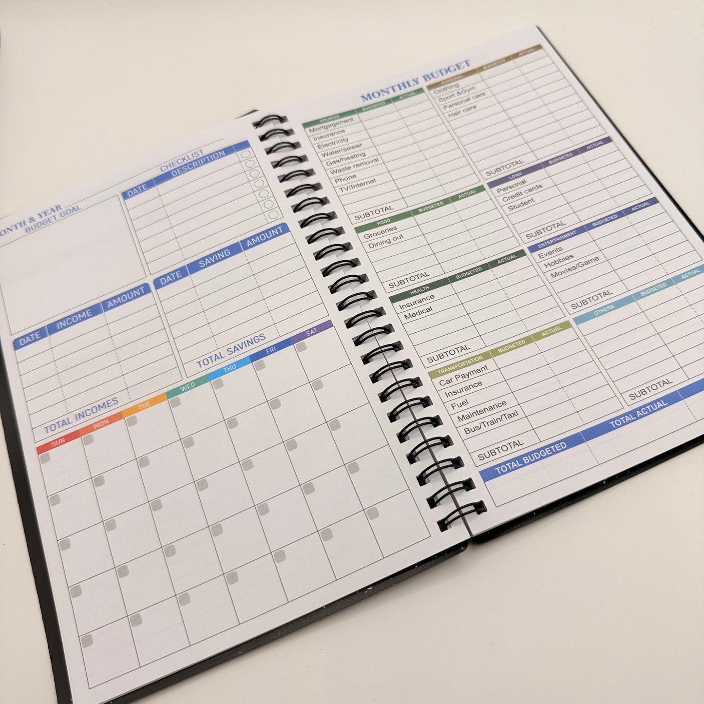 Monthly Financial Budget Planner & Debt Tracker Notebook